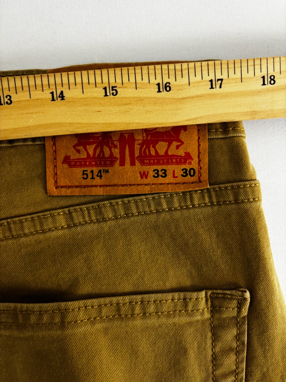 Levi’s 514 Men’s Straight Fit Stretch Jeans W33 L30 Mustard Brown Tan - Picture 12 of 14